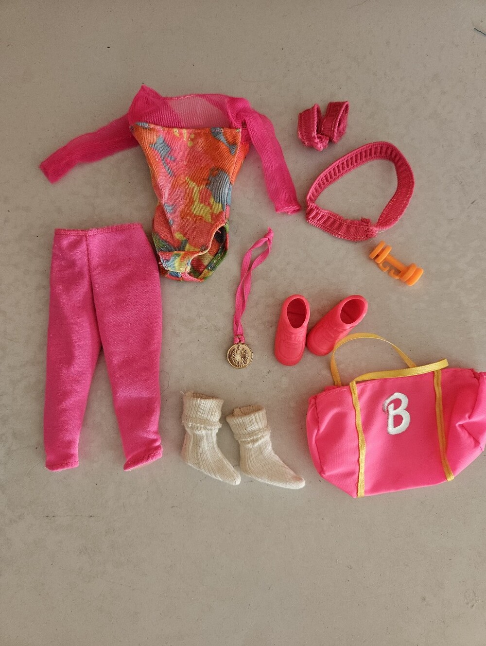 1993 Barbie Gymnast Accessories Set